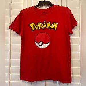 Men's Pokémon Graphic Red T-Shirt Size Large